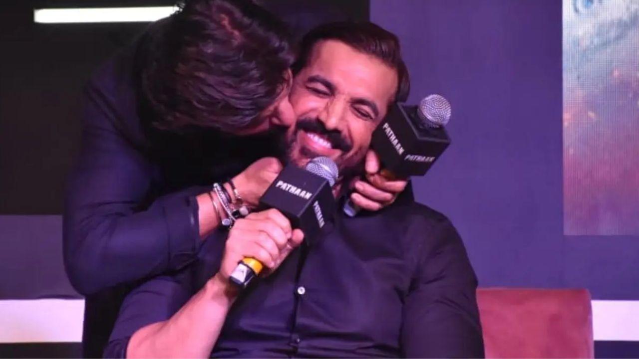 ‘Pathaan': Shah Rukh Khan, John Abraham react to their almost-kiss memes. Full Story Read Here